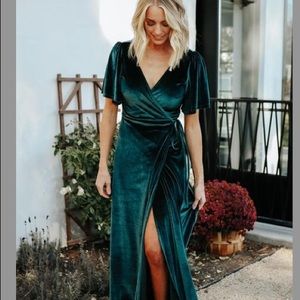 Velvet Wrap Maxi Dress